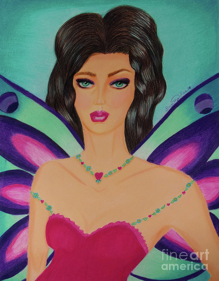 Fairy Pout Drawing by Dorothy Lee