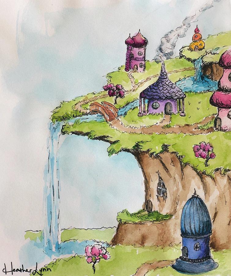 fairy village painting