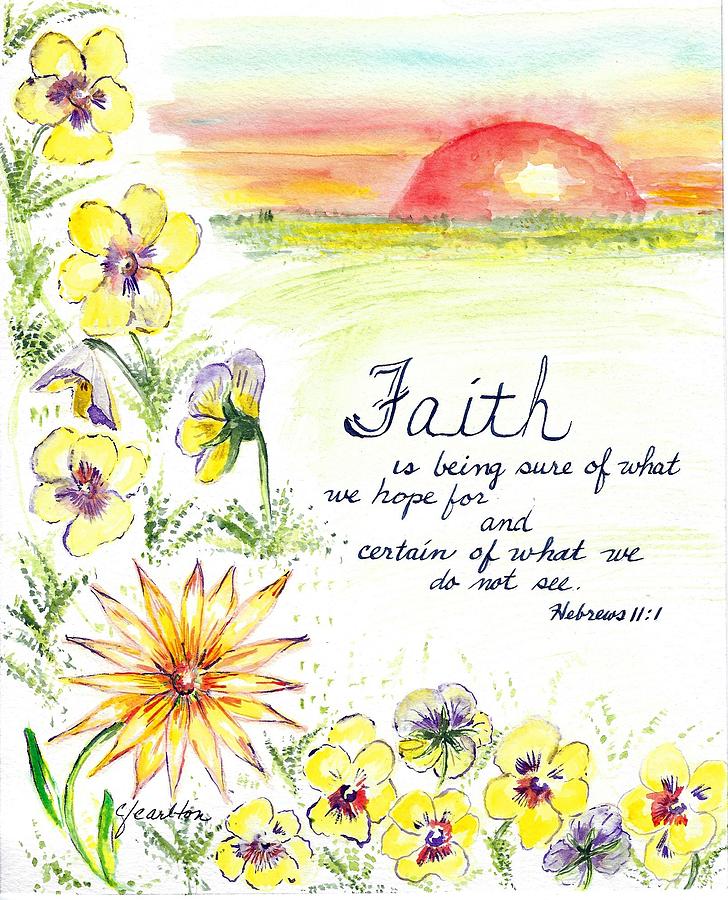 Faith and Flowers Painting by Claudette Carlton