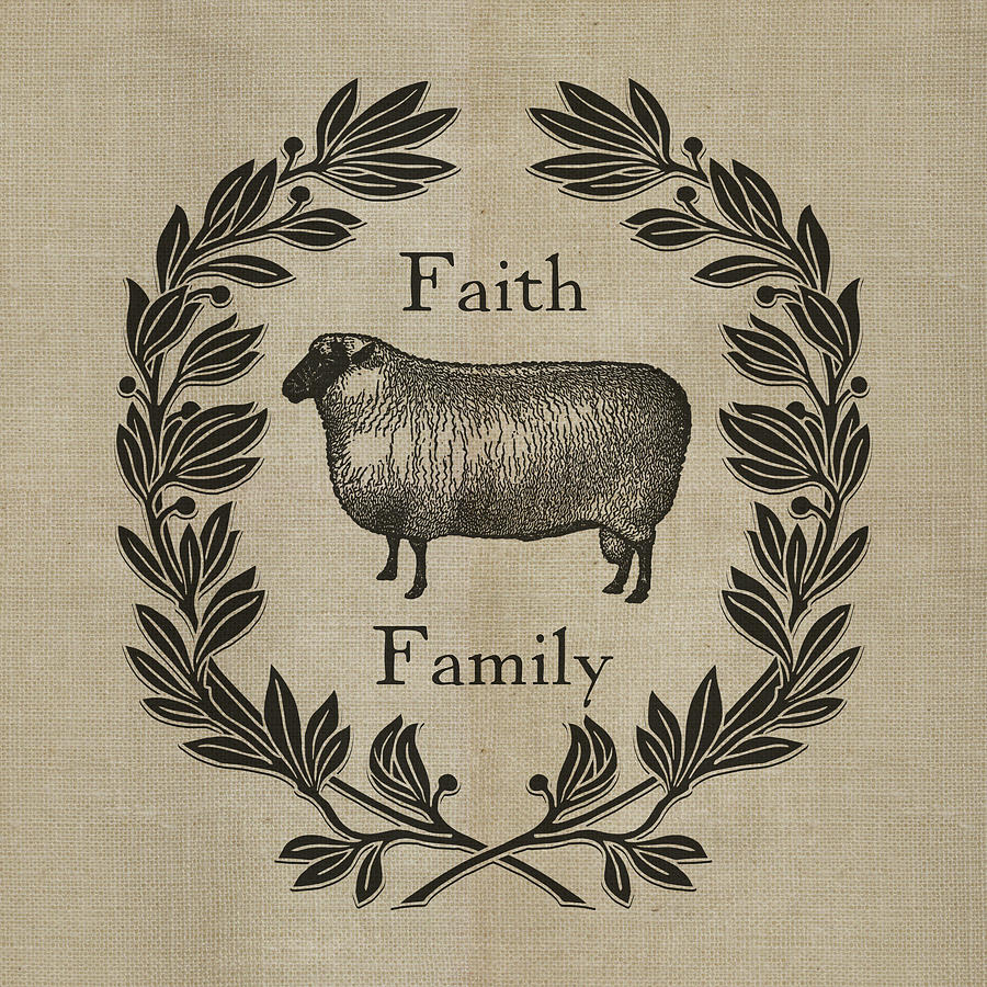 Farm Animals Mixed Media - Faith Family Sheep by Marcee Duggar