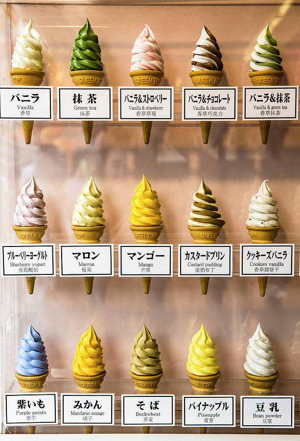 Ice Cream Photograph - Fake Food Soft Ice Creamin A Shop Window by Karen Thomas
