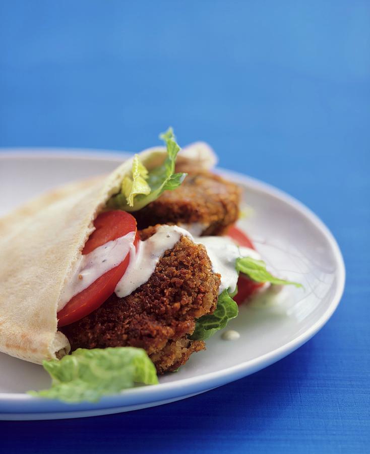 Falafel In A Pita Bread Photograph by Clive Streeter