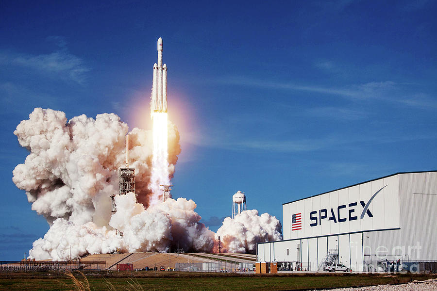 Falcon Heavy First Launch Photograph by Spacex/science Photo Library