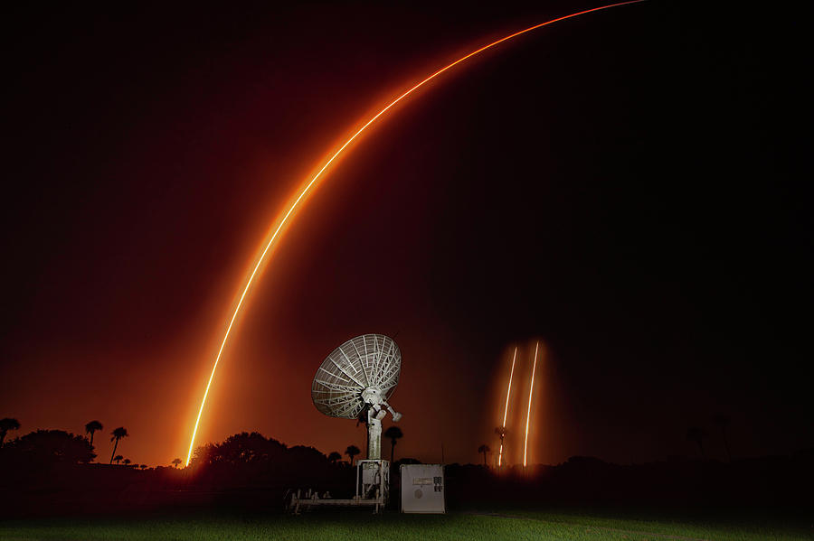 Falcon Heavy Night Launch and Landing by Gordon Elwell Falcon Heavy Night Launch and Landing by Gordon Elwell