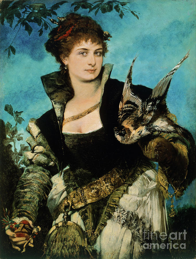 Falconer By Hans Makart Painting by Hans Makart