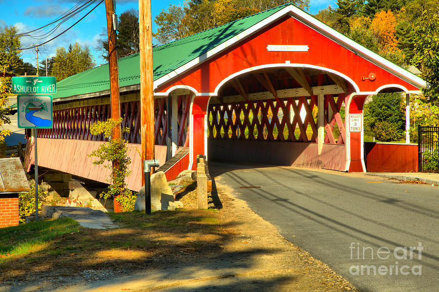 Fall Afternoon At The Thompson Covered Bridge Photograph by Adam Jewell