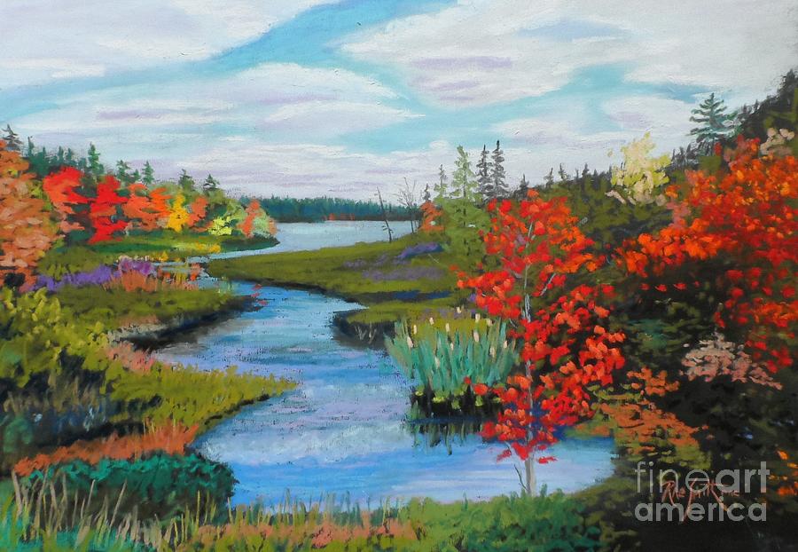 Fall along Hwy #102 Pastel by Rae  Smith PAC