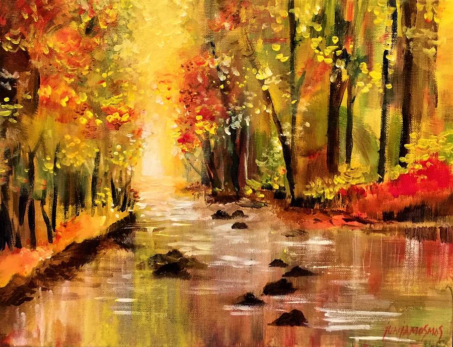 Fall Around The Bend Painting by Jun Jamosmos - Fine Art America