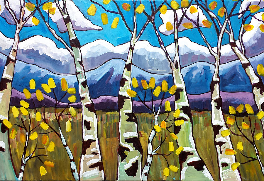 Tree Painting - Fall Aspens by Beth Lighthouse