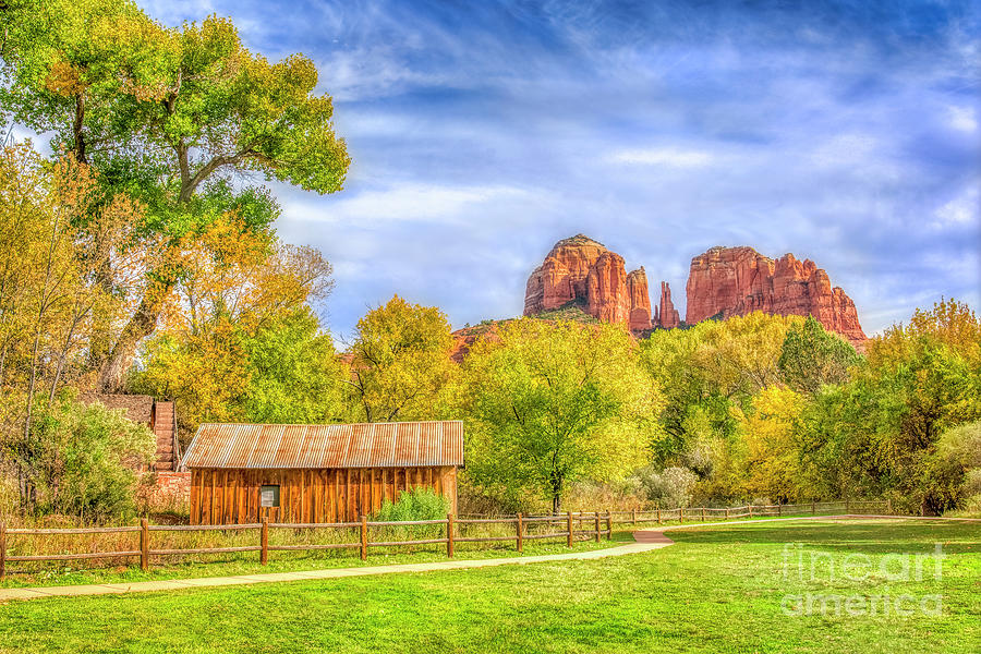 Fall at Cathedral Rock Photograph by Priscilla Burgers