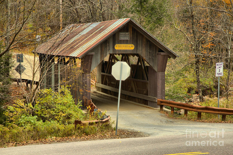 Fall At Emilys Covered Bridge Photograph by Adam Jewell
