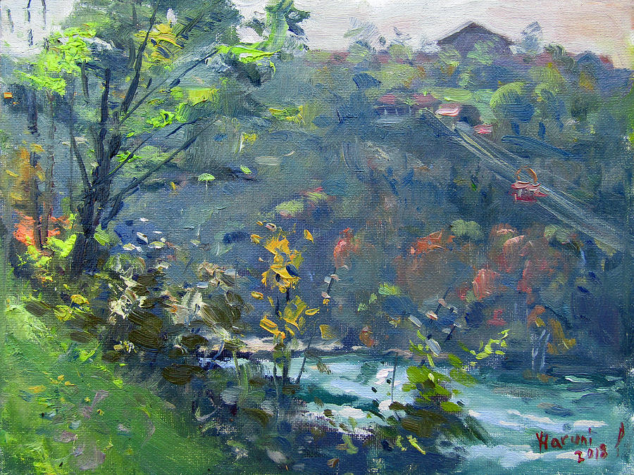 Fall Painting - Fall at Niagara Gorge by Ylli Haruni