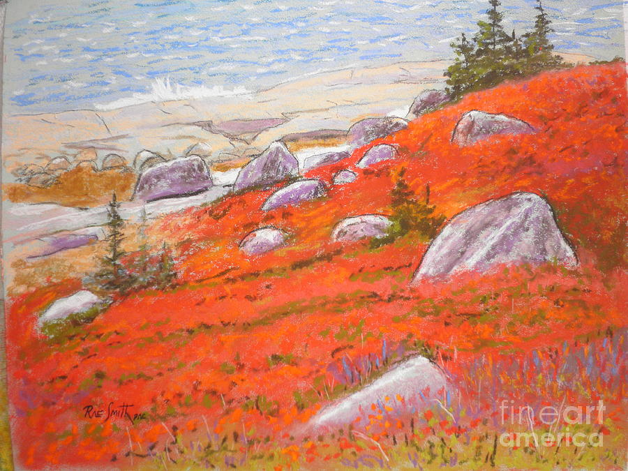 Fall at Peggys Cove Pastel by Rae  Smith PAC