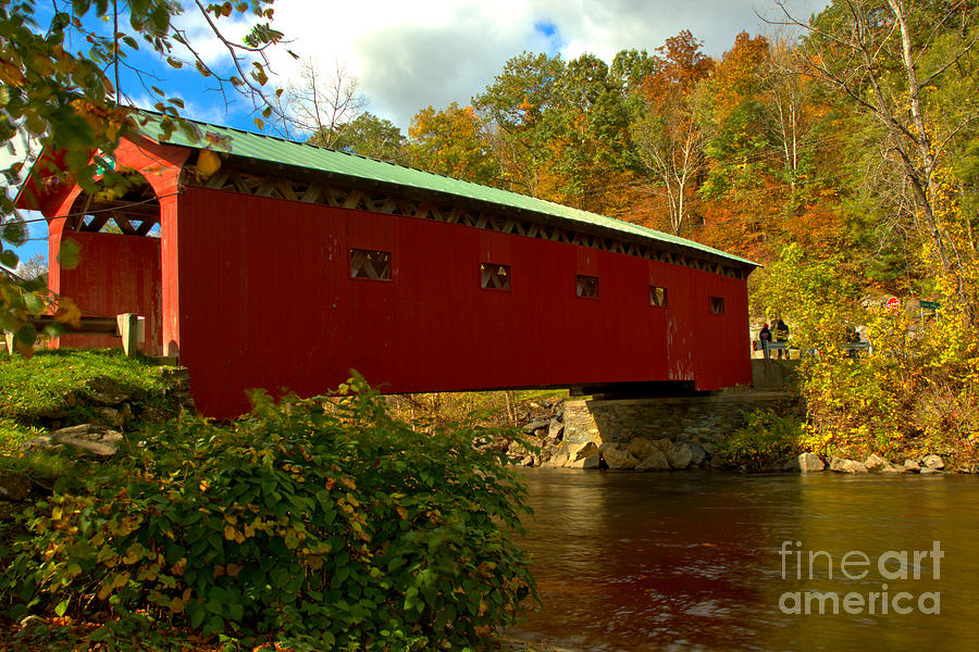 Fall At The Arlington Green Covered Bridge Photograph by Adam Jewell