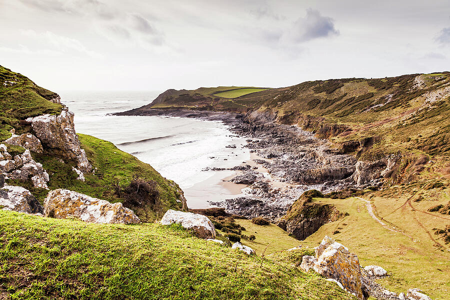 Fall Bay, Gower Peninsula, Wales, Uk. January Photograph by Merryn ...