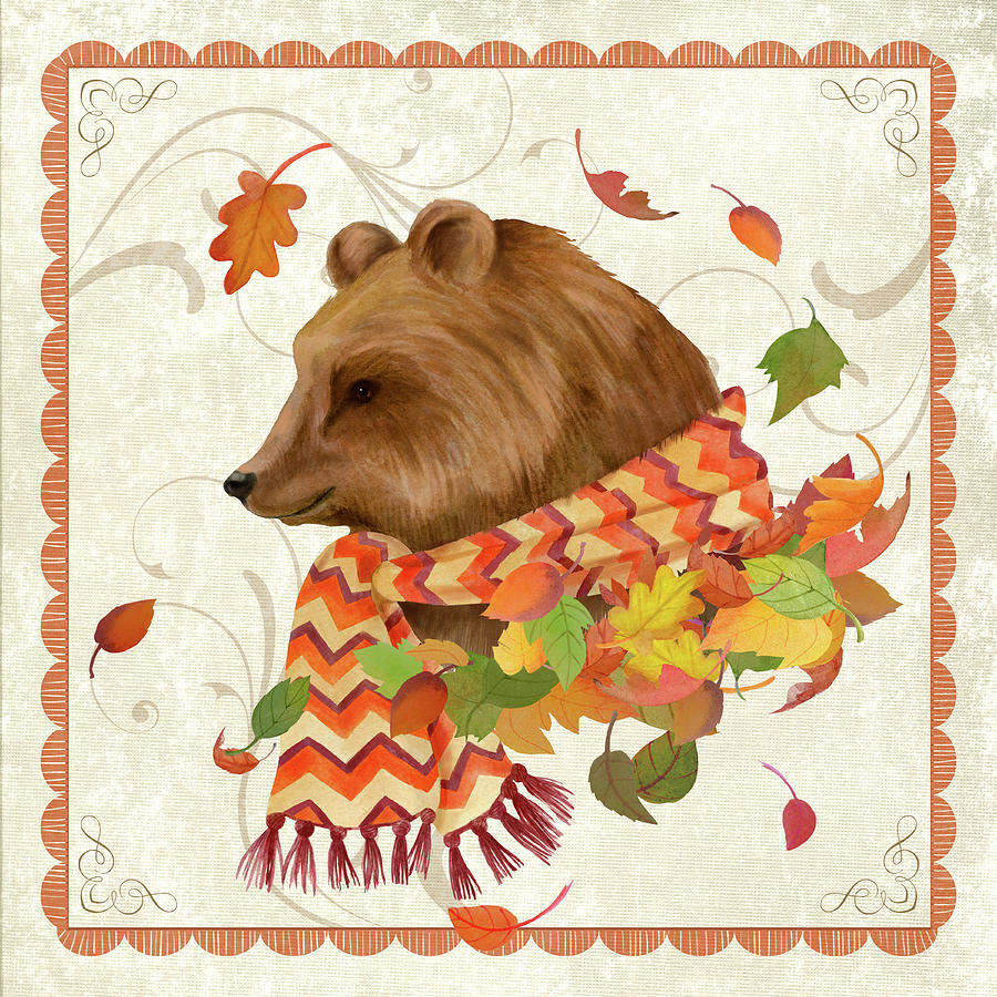 Fall Mixed Media - Fall Bear by Fiona Stokes-gilbert