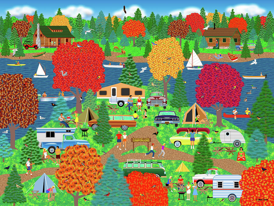 Boat Digital Art - Fall Camping Pleasure by Mark Frost