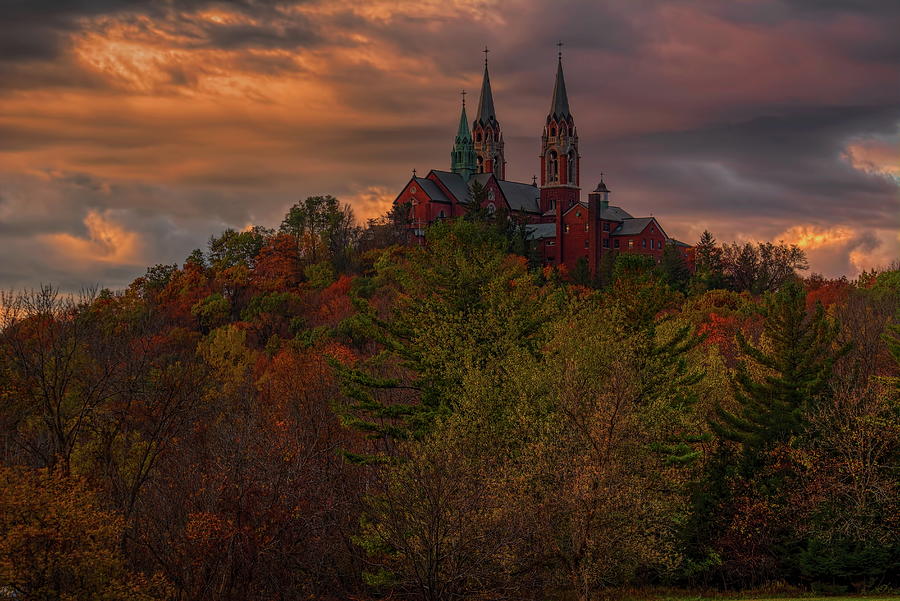 Fall Clouds Over Holy Hill Photograph by Dale Kauzlaric