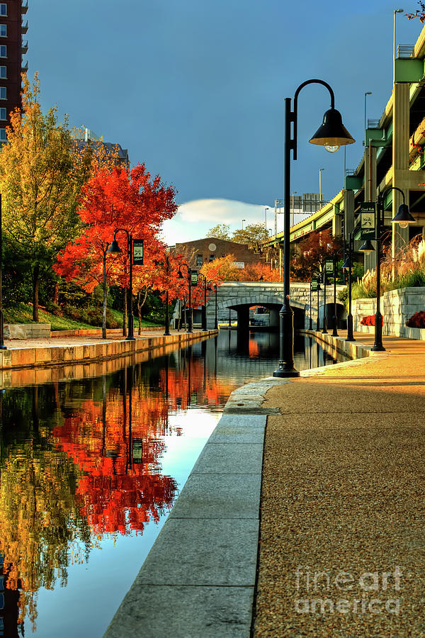 Fall Photograph - Fall Colors Along the Canal by Tim Wilson