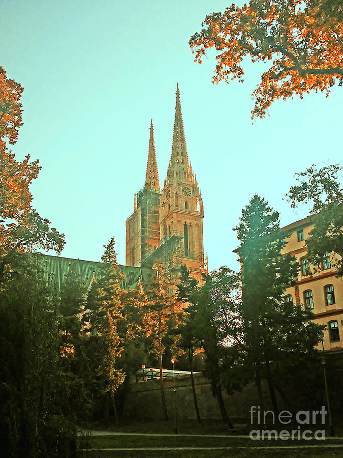 Fall Colors And The Cathedral Photograph by Jasna Dragun
