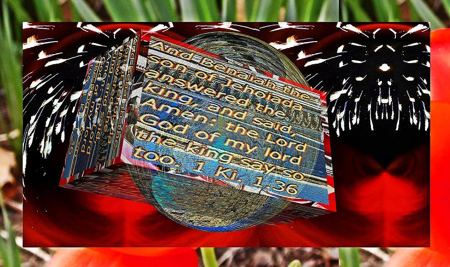 Fall colors cylinder little planet as art with text as a box Digital Art by Karl Rose