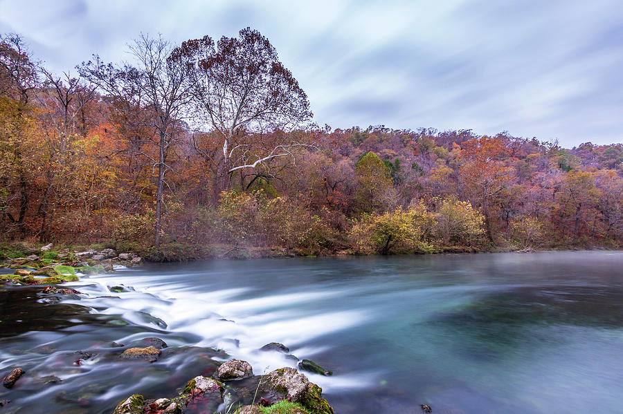 Fall colors of Bennett Springs State Park in Mo. Photograph by Jack Clutter