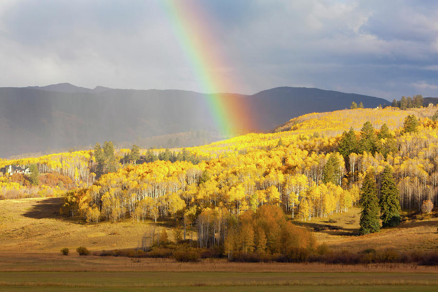 Fall Colors With Rainbow Photograph by Victoria Chen