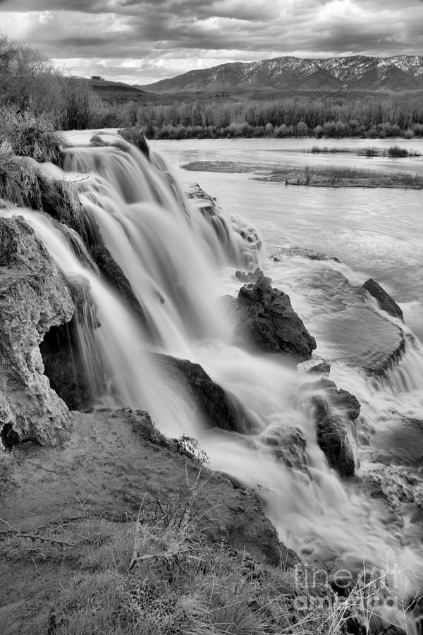 Fall Creek Falls Into The Snake Black And White Photograph by Adam Jewell