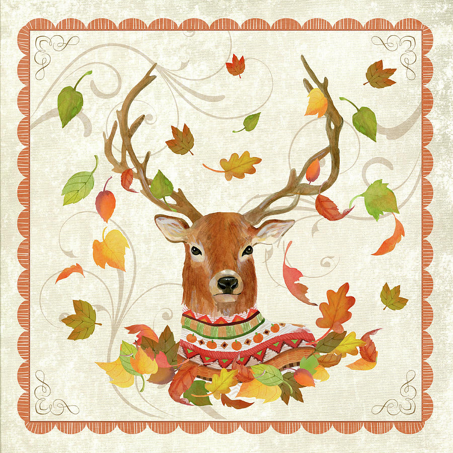 Deer Mixed Media - Fall Deer by Fiona Stokes-gilbert