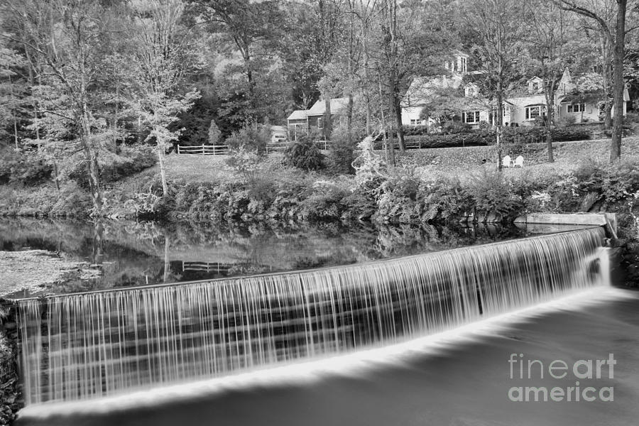Fall Evening At The Crib Dam Black And White Photograph by Adam Jewell