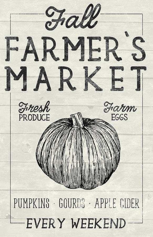 Fall Drawing - Fall Farmers Market by Curtis