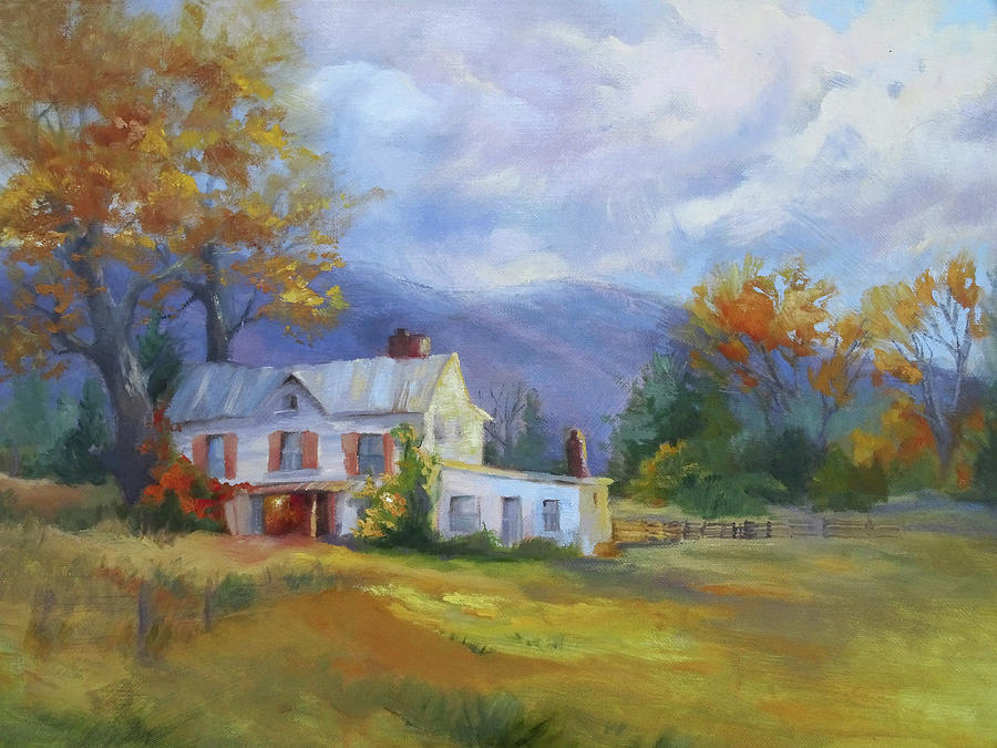 Fall Farmhouse Painting by Jeri McDonald | Fine Art America