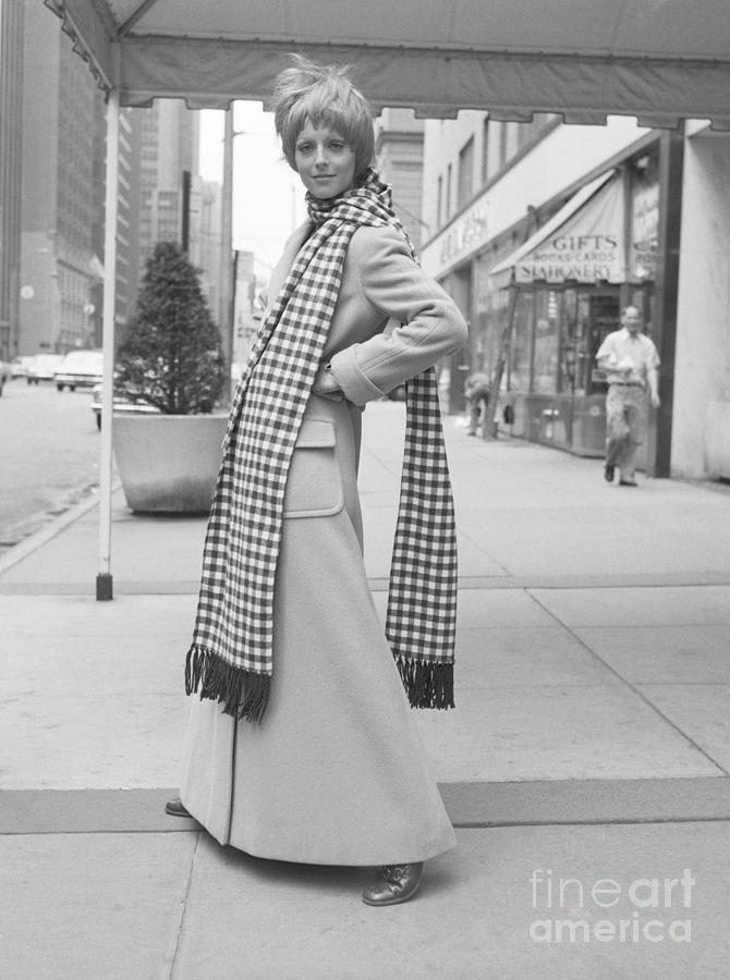 Fall Fashion Of Maxi Scarf And Coat Photograph by Bettmann