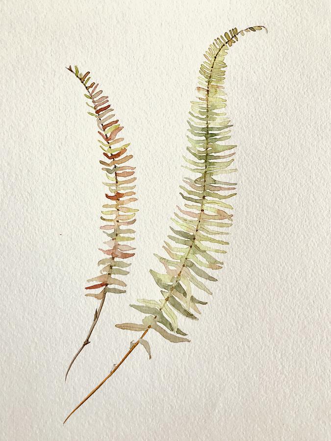 Nature Painting - Fall Fern by Luisa Millicent