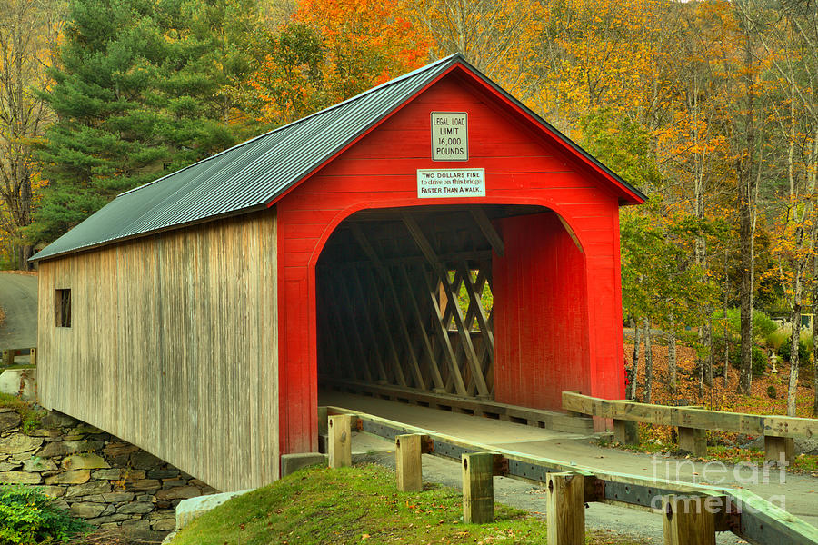 Fall Foliage Around The Green River Covered Bridge Photograph by Adam Jewell