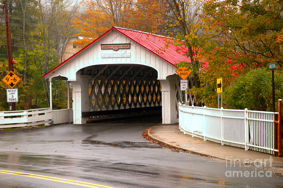 Fall Foliage At The Ashuelot Covered Bridge Photograph by Adam Jewell