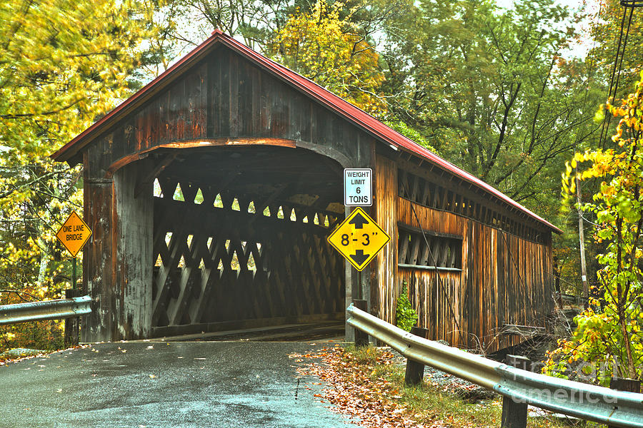 Fall Foliage At The Coombs Covered Bridge Photograph by Adam Jewell