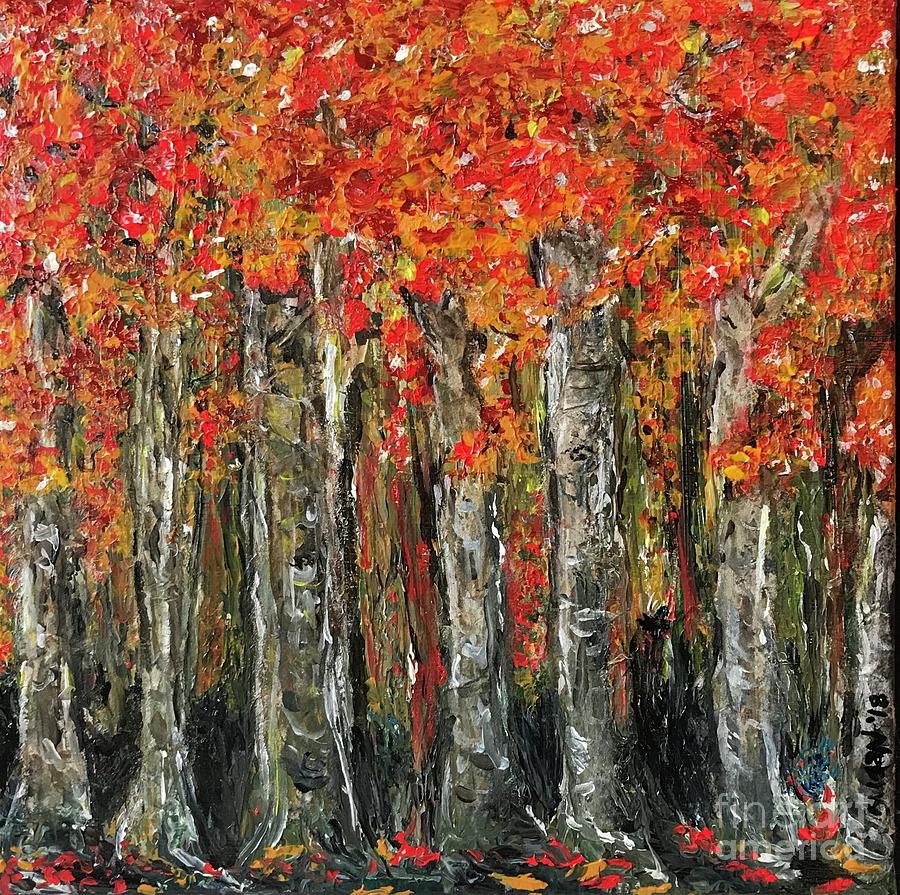 Fall Forest Mixed Media by Susan Cliett