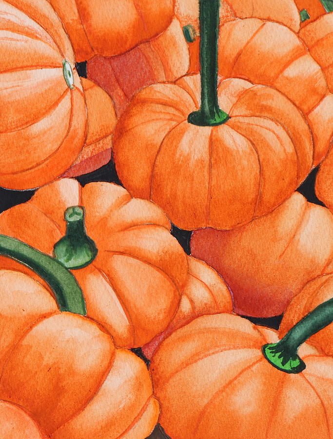 Fall Harvest Watercolor Painting by Kimberly Walker