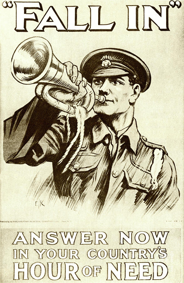 W97 Vintage WWI British National Service War Recruitment Poster WW1 A1/A2/A3/A4 