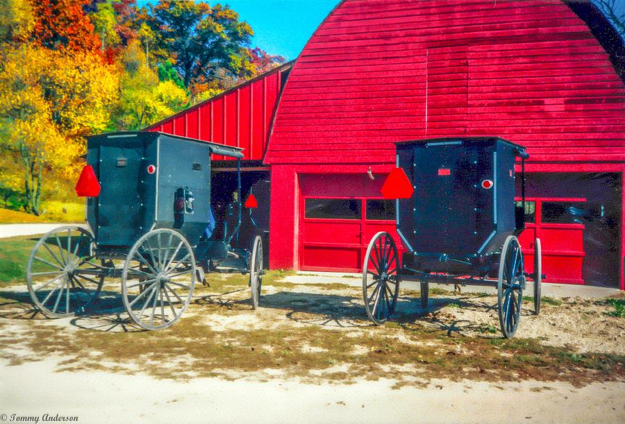 Fall in Wisconsin Amish Buggies Photograph by Tommy Anderson