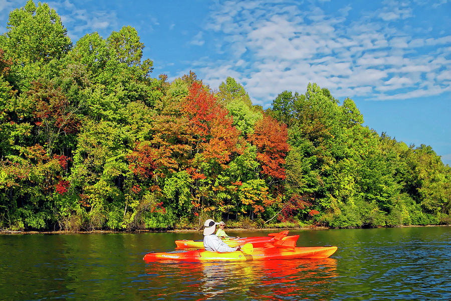 Fall Kayaking Photograph by Sally Weigand