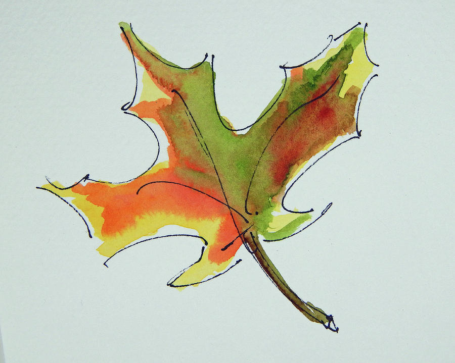 Fall Leaf of Many Colors Painting by Barbara Wirth