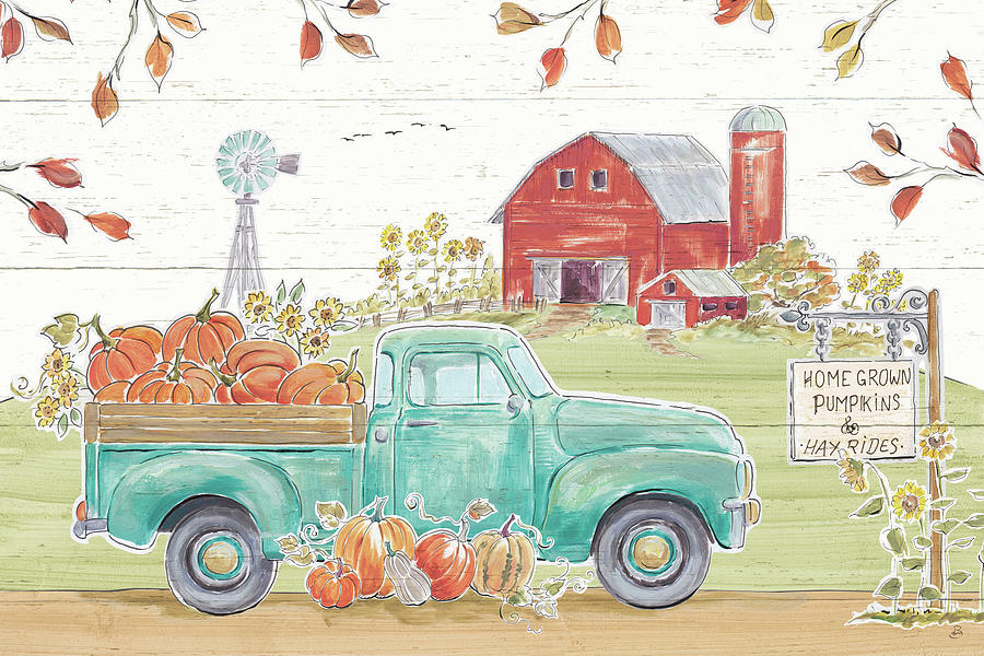 Barn Painting - Fall Market I by Daphne Brissonnet