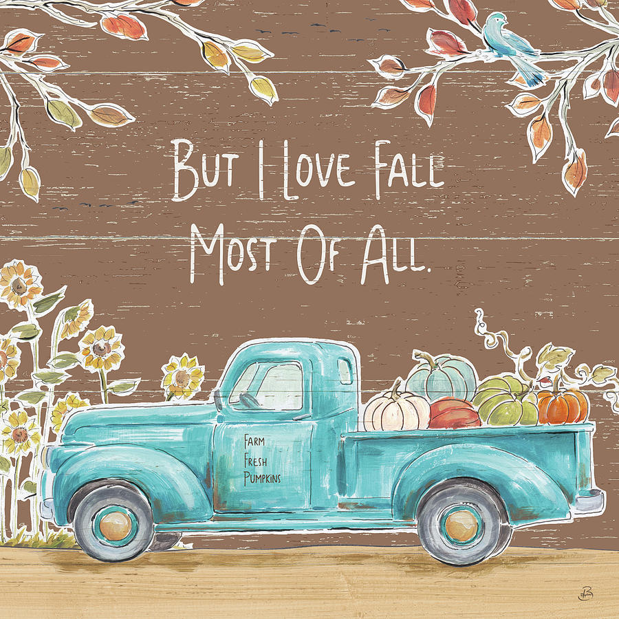 Fall Painting - Fall Market Iv On Walnut by Daphne Brissonnet