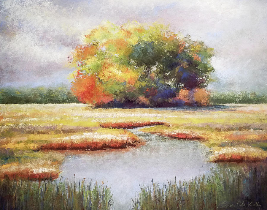 Fall Oaks on the Little River Painting by Susan Cole Kelly Impressions