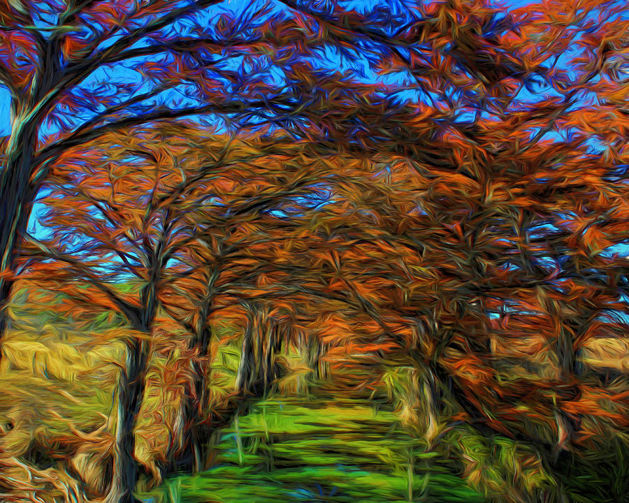 Fall on Green River Painting Digital Art by Judy Vincent
