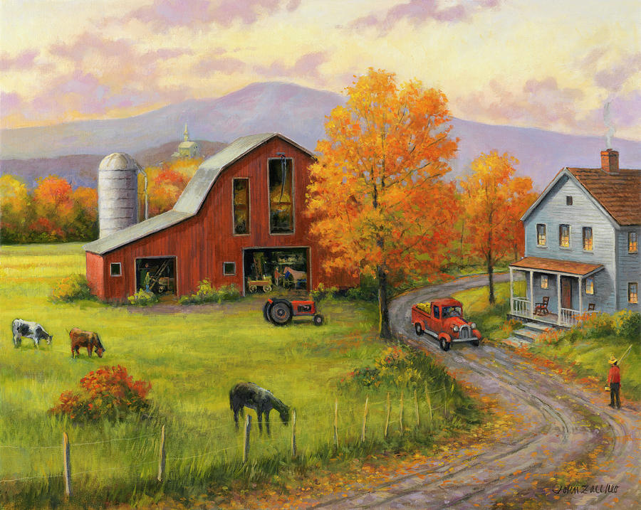 Fall On The Farm Painting by John Zaccheo - Fine Art America