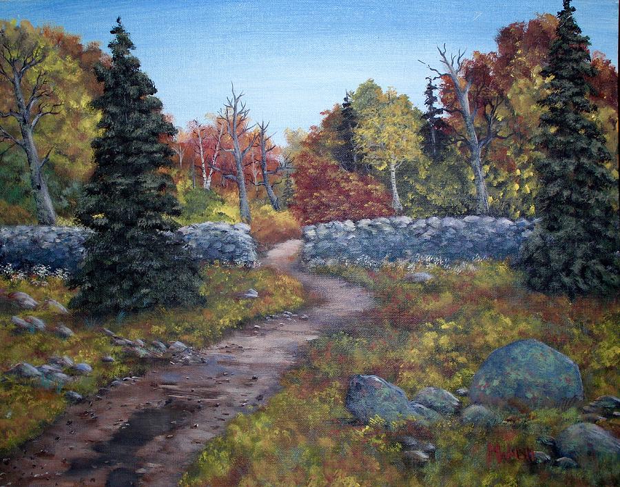 Fall path Painting by Megan Walsh