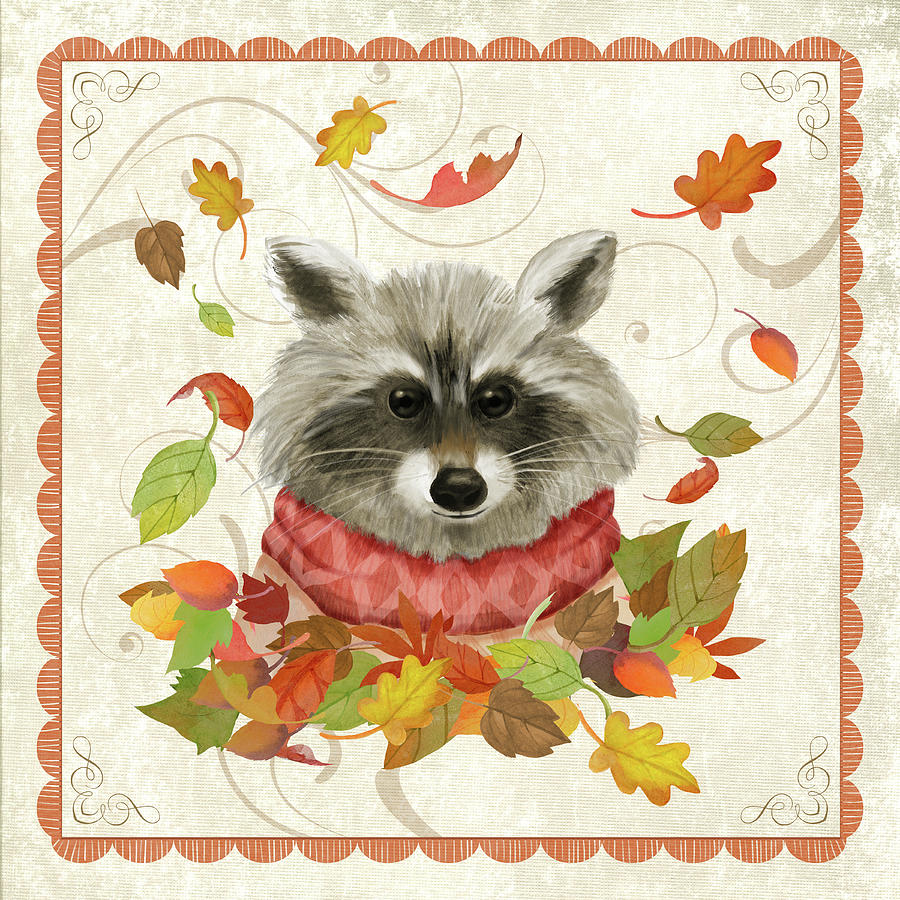 Fall Mixed Media - Fall Raccoon by Fiona Stokes-gilbert